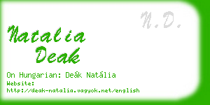 natalia deak business card