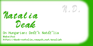 natalia deak business card